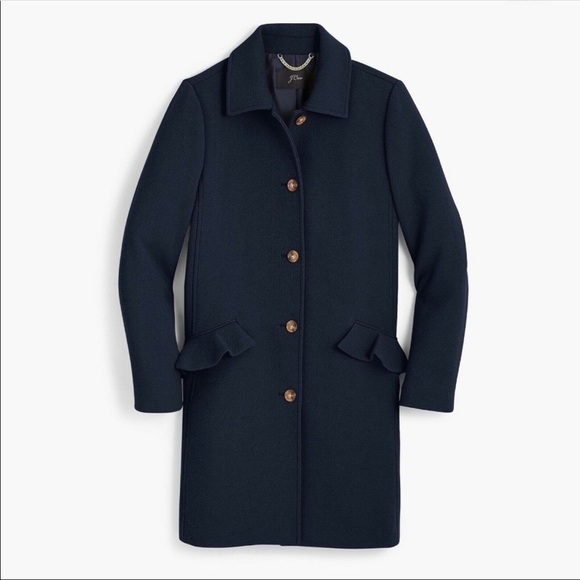 J. Crew Navy Topcoat 2P - Picture 1 of 10
